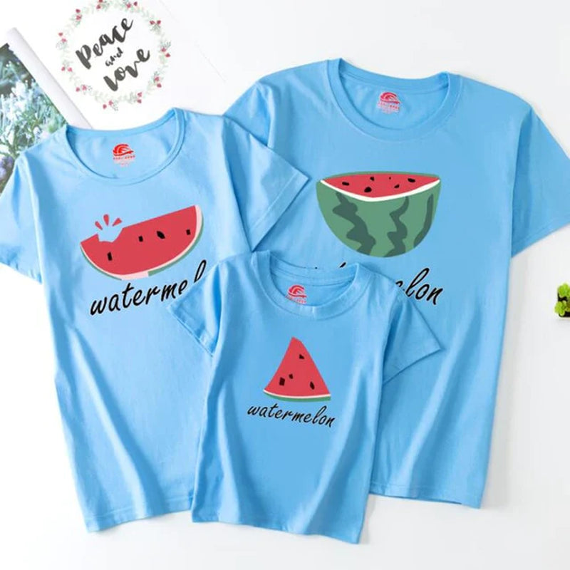Family Look Mommy and Me Clothes Matching Summer Fruits Printing Family Clothing Mother Daughter Son Father Kids T-Shirt